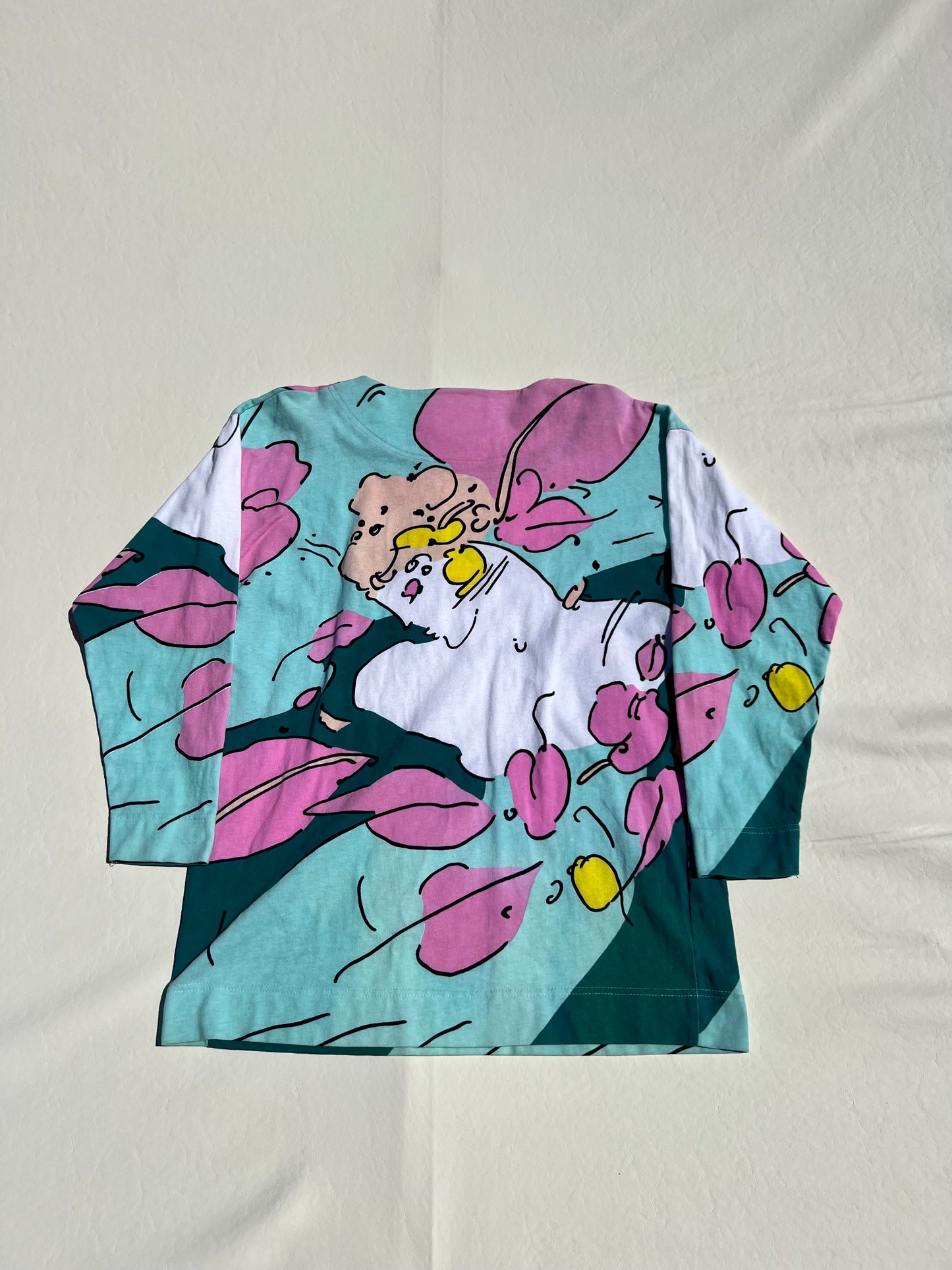 Vintage 1988 Peter Max "Floral Reflections" Neo Max Long Sleeve Art Shirt